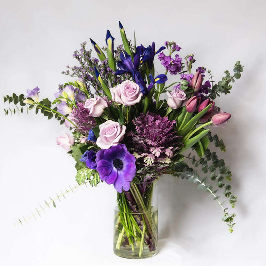 Let us design for you a dreamy bouquet of seasonally fresh violet floral vibes for that someone special.