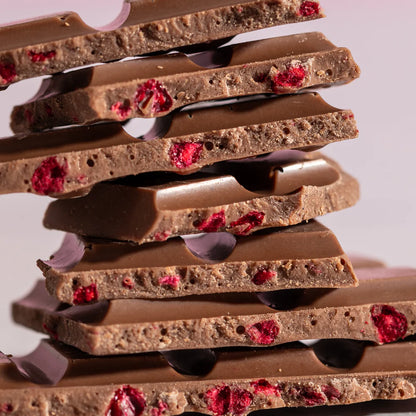 Milk Chocolate Raspberry & Vanilla Chocolate Bar