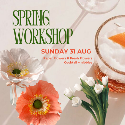 Spring Workshop Paper poppies + fresh flowers
