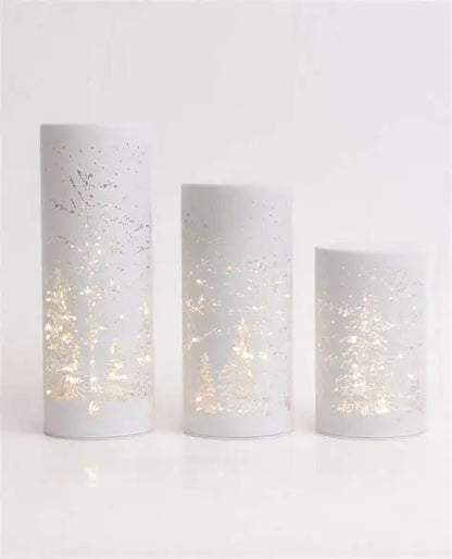 Stellar Haus White Forest Scape Noel Lantern