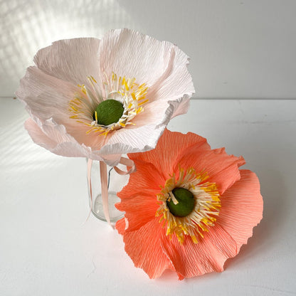 Spring Workshop Paper poppies + fresh flowers