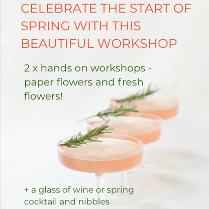 Spring Workshop Paper poppies + fresh flowers