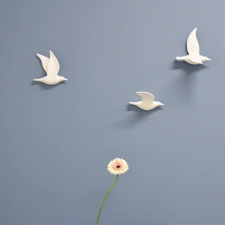 Fine Bone China Flying Birds - Set of 3