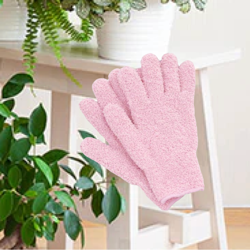 Pink Plant Dust Gloves