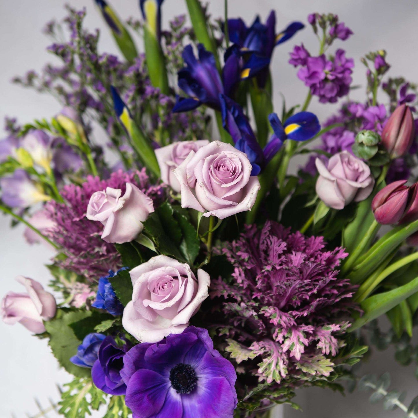 Let us design for you a dreamy bouquet of seasonally fresh violet floral vibes for that someone special.